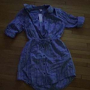 Jean dress with white stripes